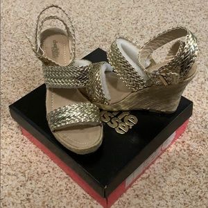 Charlotte Russe Champagne wedge sandals